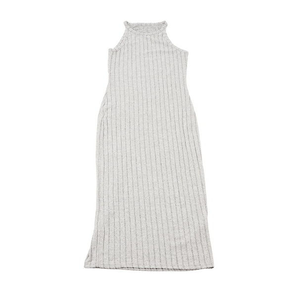 Vestido ajustado de mujer Nikou sin mangas interior de punto color gris talla L