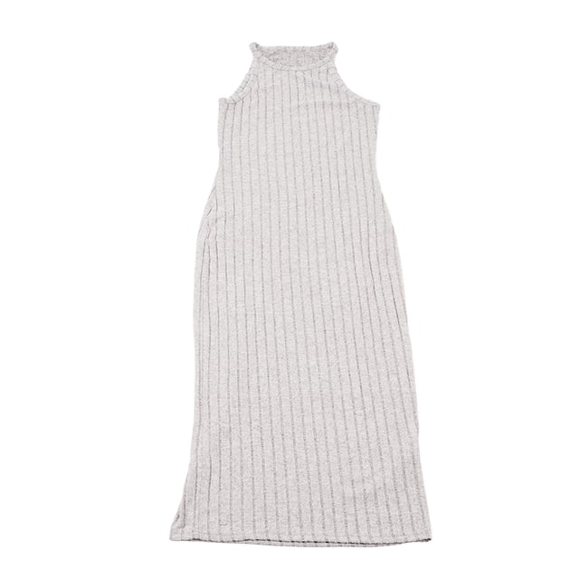 Vestido ajustado de mujer Nikou sin mangas interior de punto color gris talla L