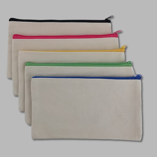 Estuche para lápices DIY con diseño de grafiti y cremallera en el borde, estuche para lápices de algodón, estuche para lápices con espacio en blanco, estuche para lápices de lona