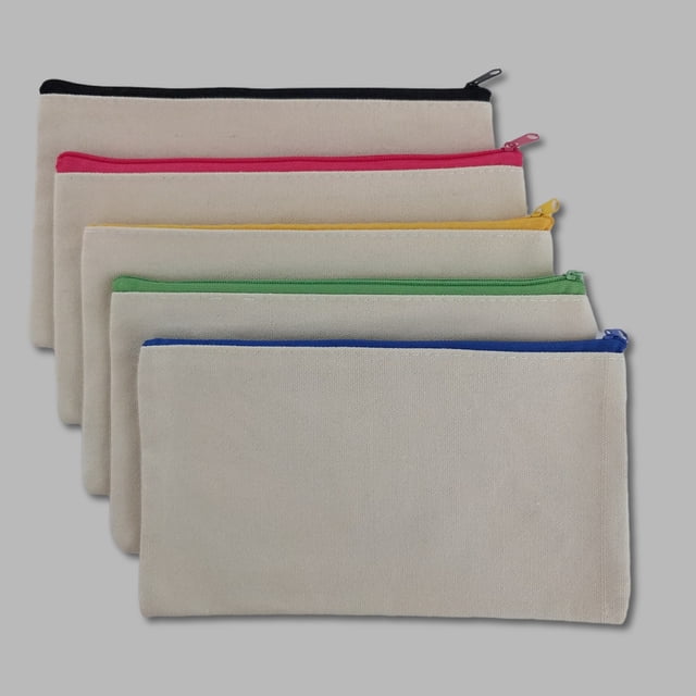 Estuche para lápices DIY con diseño de grafiti y cremallera en el borde, estuche para lápices de algodón, estuche para lápices con espacio en blanco, estuche para lápices de lona
