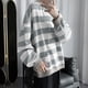 thumbnail image 1 of pstuiky manga larga para hombre, Blusas y camisas casuales de manga larga con cuello redondo y rayas en bloques de color para hombre salir tops l, 1 of 7