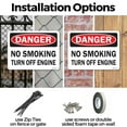 thumbnail image 3 of No Smoking Turn Off Engine OSHA Danger Aluminum Sign 18 Inch x 12 Inch - 10 Pack, 3 of 8