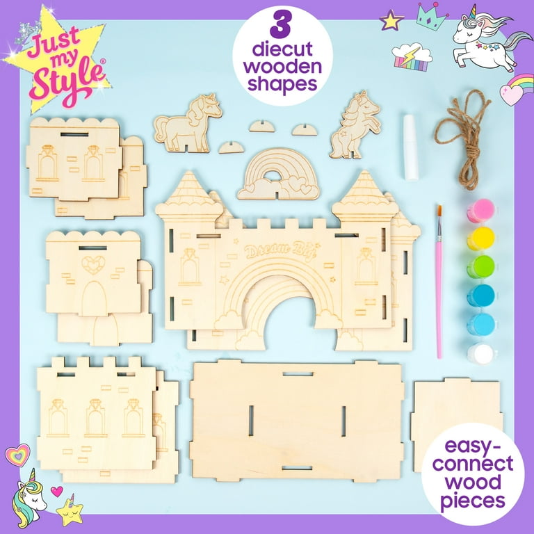 12 Set Build & Paint Wooden Castle Crafts Kit for Kids - Girls Princess  Birthday Party Game Activity Art and Crafts for Kids Ages 4 5 6 7 8 - DIY  Make