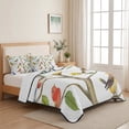 thumbnail image 5 of Full Quilt Set 78''x90'', Watercolor Bird Lightweight Summer Bedspread Coverlet Set with 2 Pillow Shams, Modern Spring Branch Colorful Leaf Breathable All Season Quilt Bedding for Bedroom/Guest Room, 5 of 9