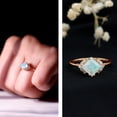 thumbnail image 5 of Rosec Jewels Natural Ethiopian Opal Engagement Ring for Women - Princess Cut Opal Diamond Ring - AAA Quality - with Jewelry Box, 10K Rose Gold, US 7.50, 5 of 8