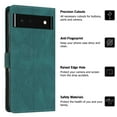 thumbnail image 5 of Wallet Case for Google Pixel 6, PU Leather Flip Case Card Slots Holder, Anti-falling Anti-fingerprint Classic Kickstand Book Folding Folio Cover with Wrist Strap for Google Pixel 6, Green, 5 of 10