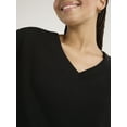 thumbnail image 4 of No Boundaries Oversized V-Neck Sweatshirt, Women's, 4 of 5