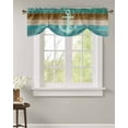 thumbnail image 2 of Tie Up Valance Curtain for Kitchen, Nautical Anchor on Wood Board Rod Pocket Short Curtains Adjustable Tie-Up Shade Valances, Farm Teal Brown Wood Window Treatment for Bathroom Living Room Bedroom, 2 of 7