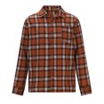 thumbnail image 3 of GA WEIHUA Clearance,Men's Plaid Shirts Regular Fit Long Sleeve Button Down Shirt for Men Basic Lightweight Collared Vintage Shirt Stretch Casual Buttin Up Top T Shirt(Orange,XXL), 3 of 5