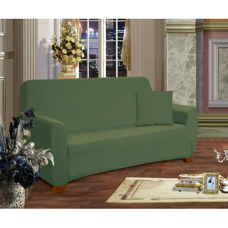 Cheap Luxury Furniture Elegant Comfort Collection Luxury Soft Furniture Jersey STRETCH SLIPCOVER, Sofa Sage-Green ()