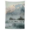 thumbnail image 3 of Ambesonne Alaska Tablecloth Rectangular Table Cover, Winter Scene from North, 60"x90", Grey White, 3 of 4
