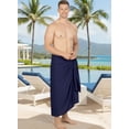 thumbnail image 4 of HAPPY BAY Men's Pareo Bath Trunk Swimwear Sarong Swim Beach Wrap One Size Cobalt, Solid Summer Vacation Party, 4 of 5