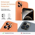 thumbnail image 2 of Liquid Silicone Case for iPhone 12 Pro Max, [Camera Protection] [Anti Fingerprint] [Wireless Charging] 4 Layer Phone Case Protective Cover, Built-in Microfiber Case Cover, 6.7", Orange, 2 of 15