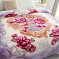 thumbnail image 2 of JML Soft Plush Fleece Blanket for Bed Queen 75"x87" 5lb,2 Ply Raschel Blanket Light Purple Flower, 2 of 7