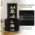thumbnail image 4 of Flamaker Corner Cabinet, Freestanding Corner Shelf with 2 Doors and 3 Shelves, Bathroom Corner Storage Cabinet for Bathroom, Living Room, Bedroom or Kitchen (Black), 4 of 14