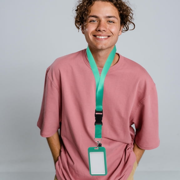 CATIEBYE Green Lanyards with Badge Holder, Lightweight and for , Staff, and Professionals