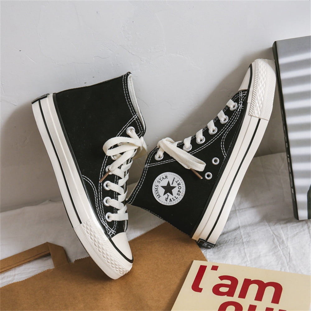 YOYO Men's Fashion Lace up Casual Classic High Top Canvas Sneakers