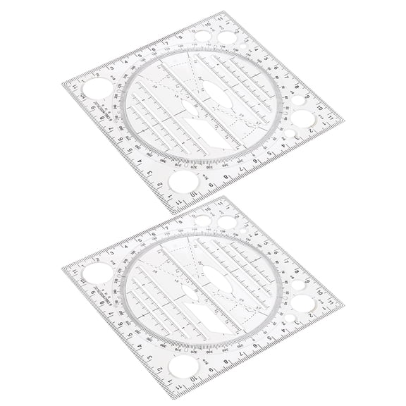 Zehuanyu 2 Pcs Supplies Drawing Ruler Set 12.00X12.00X0.50CM