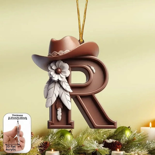Adorno Colgante para Árbol de Navidad con 26 Letras | Adornos Navideños Diy | Decoración Colgante para Árbol de Navidad | Material Acrílico | 8 Cm | Paquete de 26