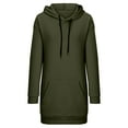 thumbnail image 5 of Vestido sudadera largo con capucha y cordón para mujer - Jersey oversize informal con bolsillo, mezcla de poliéster, tallas S-XXL, 5 of 5