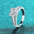 thumbnail image 2 of Sparkling Princess Cut Moissanite Rings Women 2 Carat D Color VVS1 Clarity S925 Sterling Silver Lab Created Diamond Rings Anniversary Wedding Promise Ring with Certificate, 2 of 7