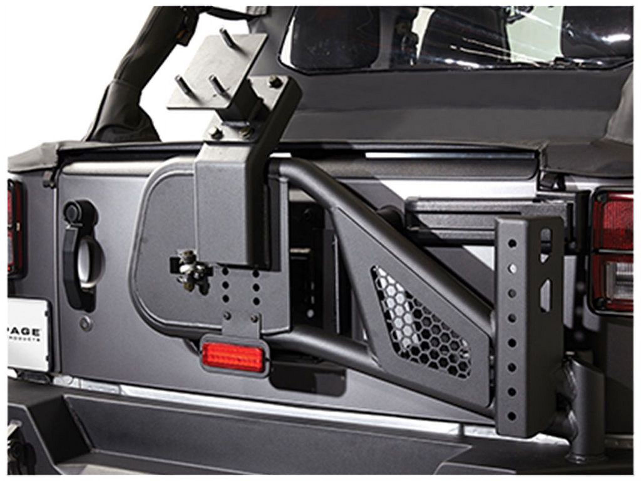 Rampage by RealTruck Hi-Lift Jack Mount | Black | 86612 | Compatible with 2007 - 2018 Jeep Wrangler JK