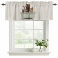 thumbnail image 2 of 2 Pack Valances for Windows, Funny Animals Window Valances for Living Room/Bedroom/Bathroom, Woodland Bathtub Wildlife Watercolor Bear Light Filtering Kitchen Curtain Valance 42"W x18" L, 2 of 9