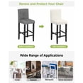 thumbnail image 3 of Cream Striped Bar Stool Covers Set of 2, Modern Farmhouse Cream White Stripes Stretch Washable Bar Chair Covers with Backs, Removable Pub Counter Height Chair Cover for Kitchen Dining Room Cafe, 3 of 7