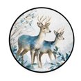thumbnail image 2 of 36.2 Inch Round Floor Mat Beautiful Watercolor Deer Carpet Decor Rug for Living Room Bedroom, 2 of 6