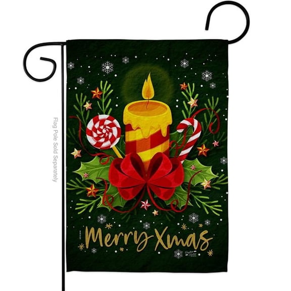 Angeleno Heritage G130297-BO 13 x 18.5 in. X mas Candles Garden Flag for Wintertime Christmas Double-Sided Decorative Vertical Flags & House Decoration Banner Yard Gift