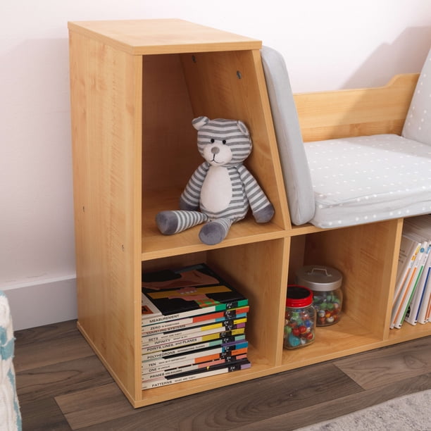 KidKraft Bookcase with Reading Nook, 6 Shelves, Off-White