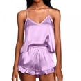 thumbnail image 2 of Patlollav Womens Casual Print Colorblock Frill Hem Set Housewear Sexy Suspender Vest Suit, 2 of 6