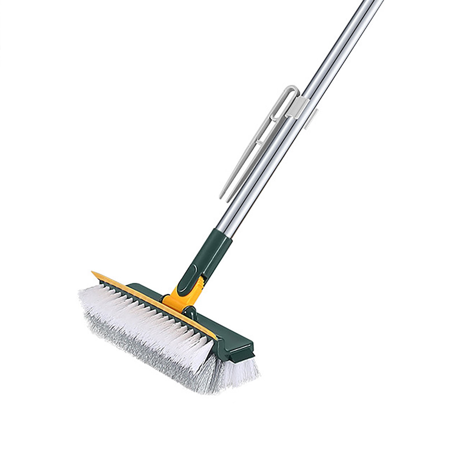 Brosse à Récurer Sol 2 En 1 Long Manche Réglable – Poils Durs + Raclette – Salle De Bain, Terrasse, Garage