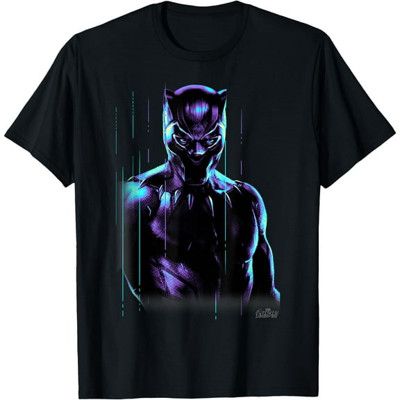 Black Panther Neon Graphic DTG Print Unisex T-Shirt