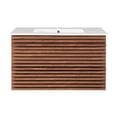 thumbnail image 5 of Modway Render 36" Modern Wood Wall-Mount Bathroom Vanity in Walnut/White, 5 of 9