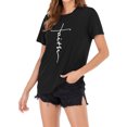 thumbnail image 4 of T-Shirt Col Rond Imprimé Croix Foi pour Femmes, 4 of 10