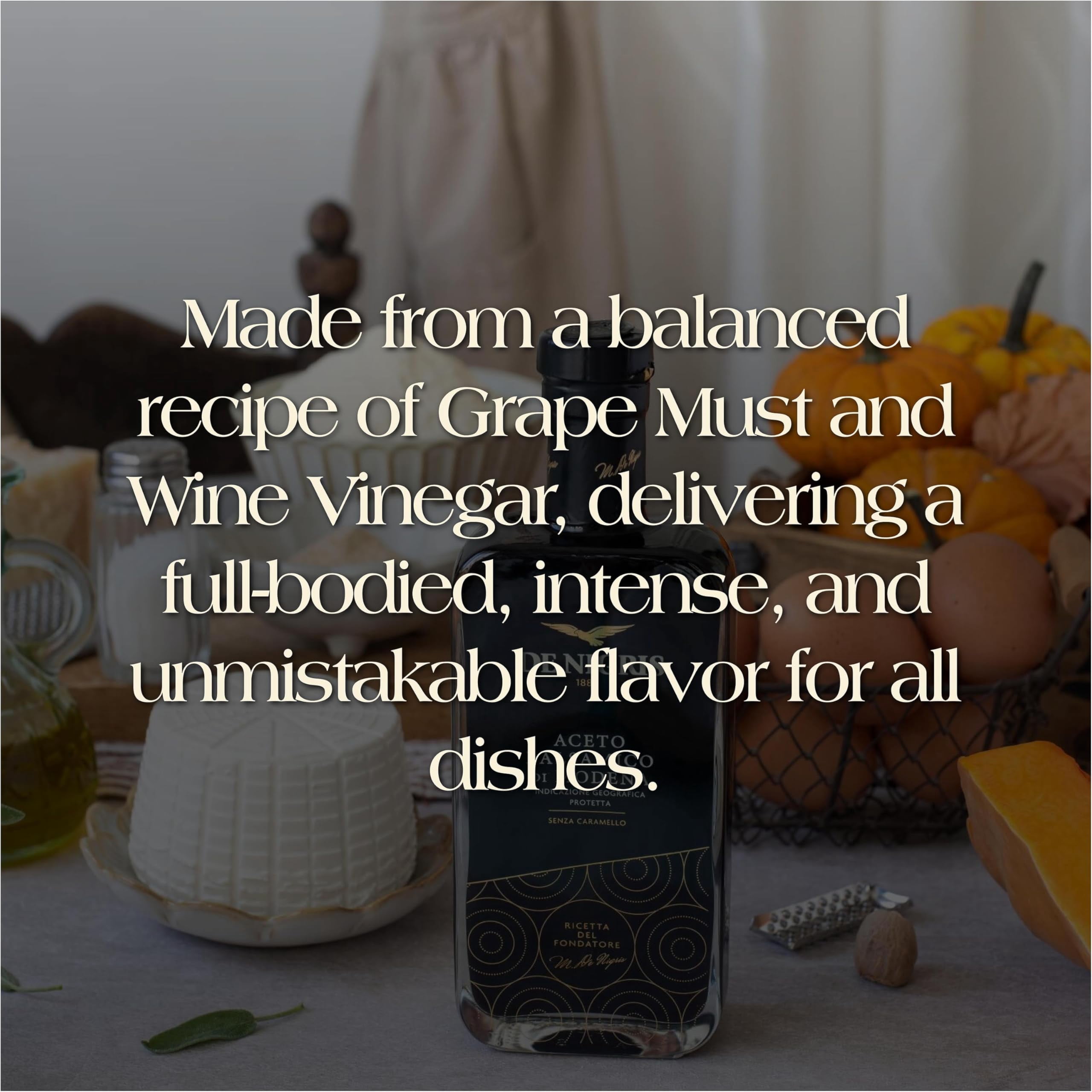 De Nigris vinegar of Modena Founder's Edition with 70% grape must, 8.5 oz (250ml) – rich and intense flavor