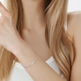 thumbnail image 4 of Everly Women's Fancy-Cut Sterling Silver White Ball Link Infinity Bracelet, 4 of 8