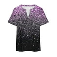 thumbnail image 5 of Titcea Plus Size Tops for Women Gradient Print V Neck Short Sleeve Oversized T Shirts Loose Comfort Casual Holiday Shirt, 5 of 5