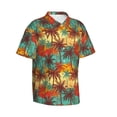 thumbnail image 2 of Fotbe Colorful Hawaii Palms Hawaiian Shirt for Men Unisex Summer Beach Casual Short Sleeve Cotton Linen Button Down Shirts-Medium, 2 of 9