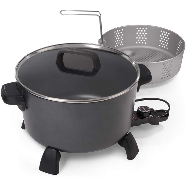 National Presto 10quart Kitchen Kettle XL steamer MultiCooker, Black