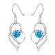 thumbnail image 1 of Pendientes de rosa y corazón - Turquesa/azul ER, 1 of 5