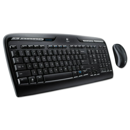 Logitech MK320 Wireless Desktop Set, Keyboard/Mouse, USB, Black