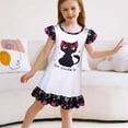thumbnail image 6 of Jurebecia 2Pcs Girls Nightgowns cats Pajamas Toddler Nightgown Sleepwear Flutter Short Sleeves Night Gowns for Kids 11-12 Years 150 CM, 6 of 8