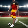 thumbnail image 2 of Playeras De Compresión Para Hombre, Conjunto De Dos Piezas De Camiseta Y Pantalones Cortos De Manga Corta Con Estampado Completo De Alemania Para Hombre Y Conjunto De Camisa Y Pantalón Corto., 2 of 9