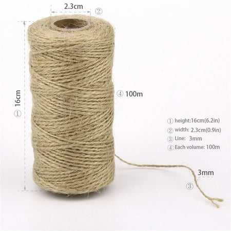 Image of 100M Handmade Hemp Linen Cords B^Urlap T^ Rope String Diy Craft Photography Background For Jewelry Boxes Small Middle Decorations For Party Teacher Photo Booth Props Darkroom Photography Equipment