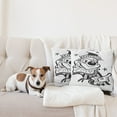thumbnail image 4 of Ambesonne Circus Throw Pillow Cover 2 Pack, Whimsical Clown Portrait, 24", Charcoal Grey White, 4 of 7