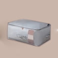 thumbnail image 2 of Nvzi Clothes Organizer Storage Bags Foldable Storage Box with Large Clear Window Sturdy Handles for Closet, Dorm, Pillows, Bedding, Clothes, Quilts, Blankets,21.6 * 11.8 * 7.87inch Gray, 2 of 5
