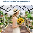 thumbnail image 6 of 6×6 FT Greenhouse for Outdoors, Polycarbonate Greenhouse with Adjustable Roof Vent, Sliding Door and Rain Gutter, Aluminum Walk-in Green Houses for Outside Patio Backyard Garden, Black, 6 of 7