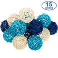 thumbnail image 2 of 10 Pcs Wicker Rattan Balls Decorative Orbs Vase Fillers For Craft, Party 5cm Blue, 2 of 5